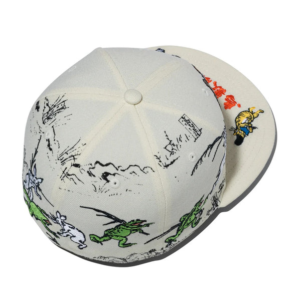 NEW ERA ( ニューエラ ) 59FIFTY 鳥獣戯画 オールオーバー クロームホワイト | 帽子 | キャップ | 日よけ | 兎 | 猿 | 猫 | 蛙 | コラボ | ポリエステル | コットン | お出かけ | オシャレ | 14940846 | にゅーえら