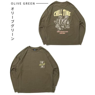 KRIFF MAYER ( クリフメイヤー ) チルタイムロンT ポーカー メンズ 2616303 ロンT 長袖 長袖シャツ 長袖Tシャツ Tシャツ プリントTシャツ アウトドア キャンプ カジュアル ユニセックス 秋 冬 刺繍 バックプリント