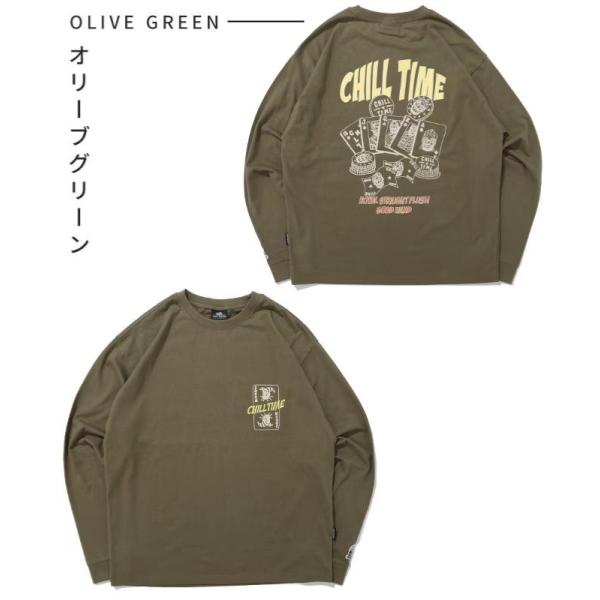KRIFF MAYER ( クリフメイヤー ) チルタイムロンT ポーカー メンズ 2616303 ロンT 長袖 長袖シャツ 長袖Tシャツ Tシャツ プリントTシャツ アウトドア キャンプ カジュアル ユニセックス 秋 冬 刺繍 バックプリント