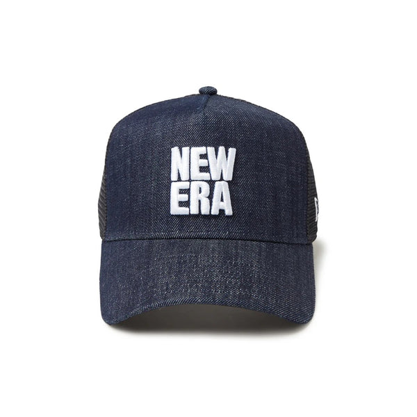 NEW ERA ( ニューエラ ) 9FORTY A-Frame トラッカー Denim スクエアニューエラロゴ | キャップ | 帽子 | 日よけ | デニム生地 | ロゴ | オシャレ | 型崩れしにくい | メッシュ | サイズ調整 | スナップバック | ユニセックス