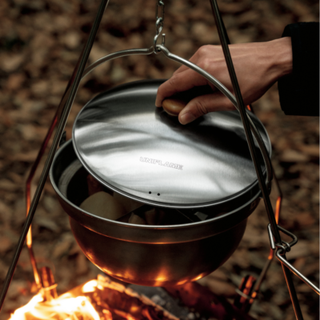 UNIFLAME ( ユニフレーム ) 焚き火鍋26cm リッド | 蓋 | ステンレス | 軽い | 軽量 | 天然木 | キャンプ | アウトドア | 料理 | 調理 | 焚き火鍋26cm専用 | ドーム型 | 659939 | ゆにふれーむ