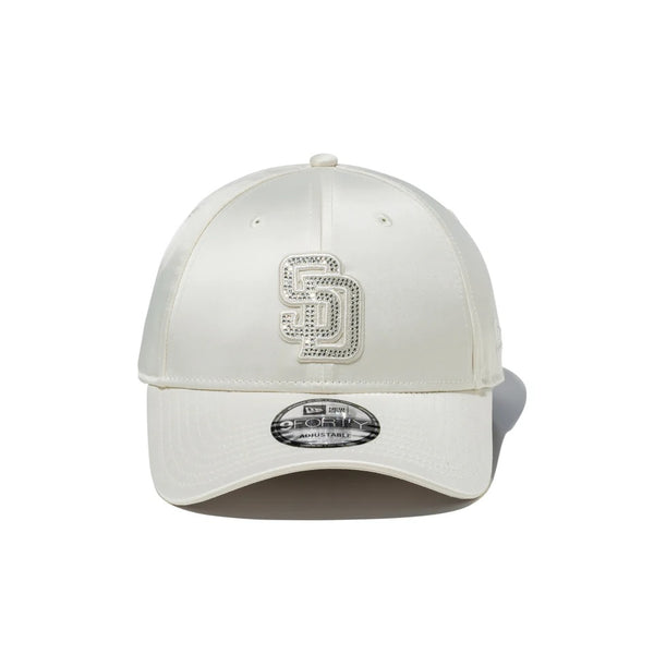 NEW ERA ( ニューエラ ) 9FORTY White Day Rhinestone ラインストーン サンディエゴ・パドレス クローム | 帽子 | キャップ | ユニセックス | クロスストラップ | サイズ調整 | お出かけ | オシャレ | 14908241 | にゅーえら