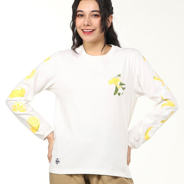 CHUMS ( チャムス ) チャムスレモンロングスリーブTシャツ | ロンT | ロングTシャツ | 長袖 | 長袖シャツ | トップス | ロングスリーブTシャツ | コットン100％ | レモン柄 | 可愛い | CH01-2513 | ちゃむす