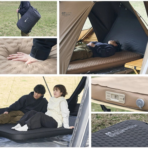 WAQ ( ワック ) Relaxing CampMat PLUS | 電動ポンプ付き | 10cm | キャンプマット | シングル | ダブル | アウトドア | キャンプ | 寝具 | コンパクト | 快適 | ワイド