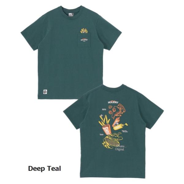 CHUMS ( チャムス ) アンチバグファストフードポケットTシャツ | 半袖 | Tシャツ | 半袖Tシャツ | アパレル | バックプリント | プリントT | オシャレ | 可愛い | 夏服 | お出かけ | レジャー | アウトドア | CH01-2715 | ちゃむす | 虫よけ加工 | ファストフード