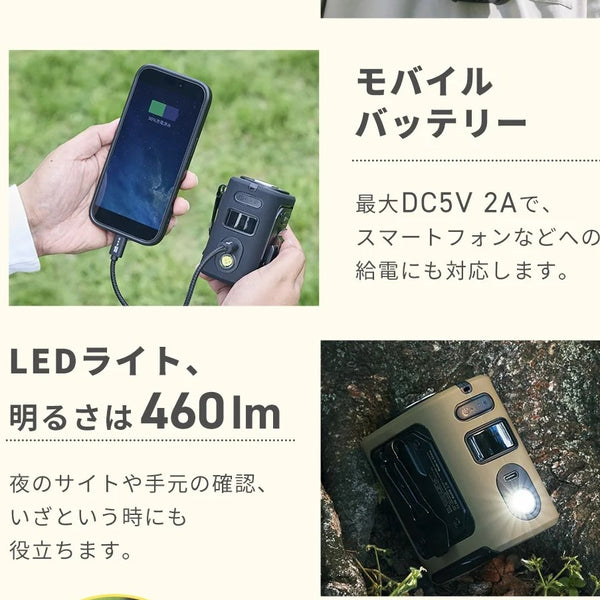 WAQ ( ワック ) FIELD WAIST FAN ウエストファン | 腰掛け扇風機 | 冷却プレート付き | 3WAY | ハンディファン | アウトドア | キャンプ | 暑さ対策 | 外作業 | ハンズフリー | 夏 | 涼しい | フェス | 通勤 | 通学 | わっく