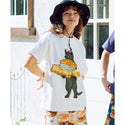 go slow caravan ( ゴースローキャラバン ) 【 DOMDOM×GSC 】 びたびたバターフィッシュ猫TEE MENS | メンズ | トップス | ドムドムハンバーガー | コラボ | シャツ | Tシャツ | ホワイト | 341962 | カジュアル | 夏服