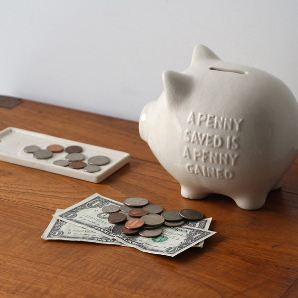 DETAIL ( ディテール ) Crackle Piggy Bank | クラックル ピギー バンク | ぽってり | ヴィンテージ | ブタの貯金箱 | 貯金箱 | 陶器 | インテリア | 可愛い | シンプル | プレゼント | ギフト | 3724P | 白色 | ホワイト | でぃてーる