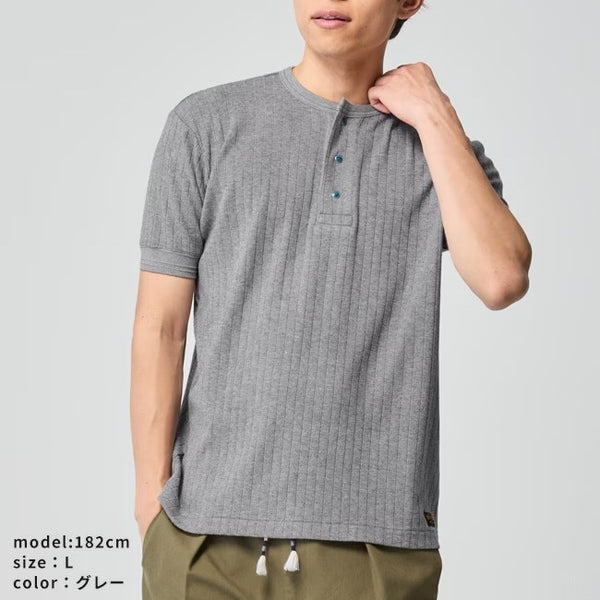 KRIFF MAYER ( クリフメイヤー ) 針抜きヘンリーネックT | MENS | 2545102 | メンズ | 半袖 | 春夏 | オシャレ | シンプル | ボタン | 個性 | カジュアル | やや細身 | インナー | アウトドア | お出かけ | くりふめいやー