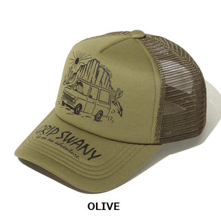GRIP SWANY ( グリップスワニー ) 【 GSUA-162 】 BEAR TRUCKER CAP | 帽子 | キャップ | 日よけ | 紫外線対策 | UVカット | アウトドア | レジャー | キャンプ | メッシュ | トラッカーキャップ | サイズ調整 | ぐりっぷすわにー