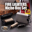 Niche Box Set / FIRE LIGTHERS | ニッチボックスセット | キャンプ | アウトドア | マッチストライカー | セット | コンパクト | 持ち運び | 耐熱 | 防水 | オイルライター | マッチ | 火起こし
