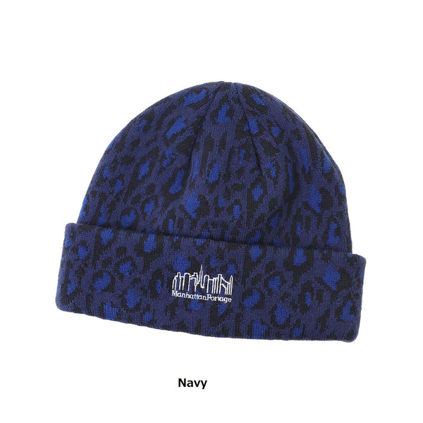 Manhattan Portage ( マンハッタンポーテージ ) Leopard Jacquard Knit Watch | 帽子 | ニット帽 | ビーニー | 冬 | オシャレ | レオパード | ニット帽 | 刺繍 | ヒョウ柄 | MP351 | まんはったんぽーてーじ
