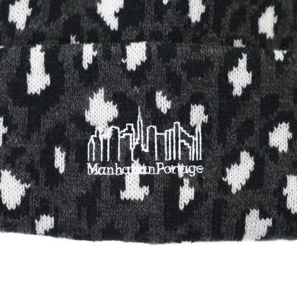 Manhattan Portage ( マンハッタンポーテージ ) Leopard Jacquard Knit Watch | 帽子 | ニット帽 | ビーニー | 冬 | オシャレ | レオパード | ニット帽 | 刺繍 | ヒョウ柄 | MP351 | まんはったんぽーてーじ
