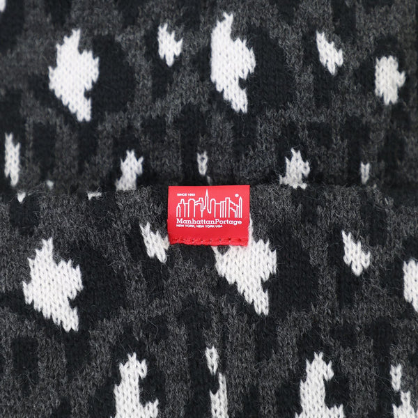 Manhattan Portage ( マンハッタンポーテージ ) Leopard Jacquard Knit Watch | 帽子 | ニット帽 | ビーニー | 冬 | オシャレ | レオパード | ニット帽 | 刺繍 | ヒョウ柄 | MP351 | まんはったんぽーてーじ