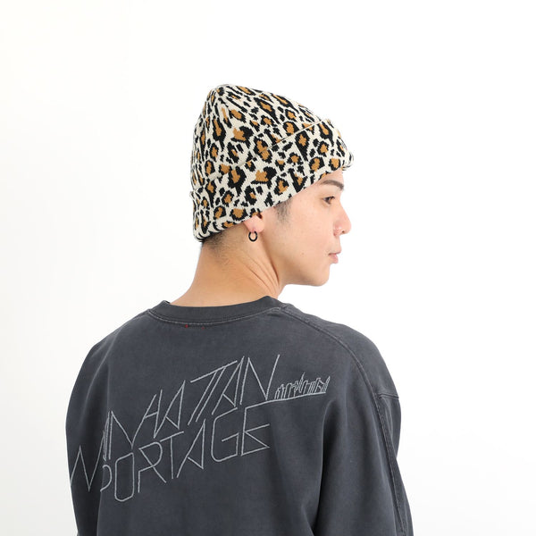 Manhattan Portage ( マンハッタンポーテージ ) Leopard Jacquard Knit Watch | 帽子 | ニット帽 | ビーニー | 冬 | オシャレ | レオパード | ニット帽 | 刺繍 | ヒョウ柄 | MP351 | まんはったんぽーてーじ