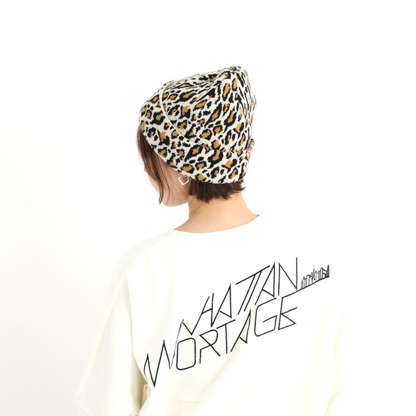 Manhattan Portage ( マンハッタンポーテージ ) Leopard Jacquard Knit Watch | 帽子 | ニット帽 | ビーニー | 冬 | オシャレ | レオパード | ニット帽 | 刺繍 | ヒョウ柄 | MP351 | まんはったんぽーてーじ