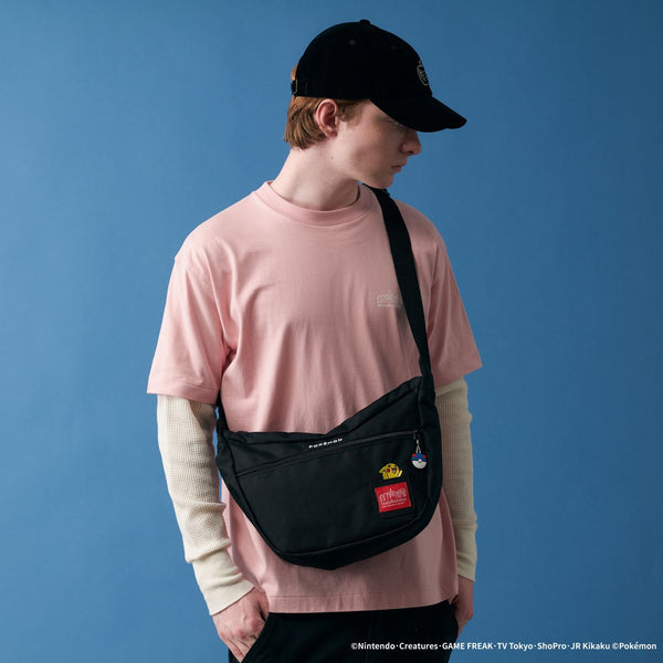 Manhattan Portage ( マンハッタンポーテージ ) DUET SHOULDER BAG Pokémon 25 | ポケモン | バッグ | カバン | かばん | ショルダーバッグ | ブラック | シンプル | MP2409PKMN25 | チャーム | 刺繍 | まんはったんぽーてーじ
