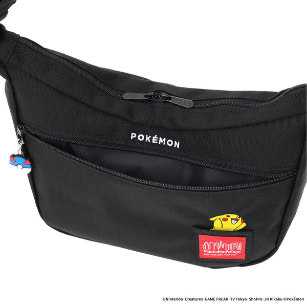 Manhattan Portage ( マンハッタンポーテージ ) DUET SHOULDER BAG Pokémon 25 | ポケモン | バッグ | カバン | かばん | ショルダーバッグ | ブラック | シンプル | MP2409PKMN25 | チャーム | 刺繍 | まんはったんぽーてーじ