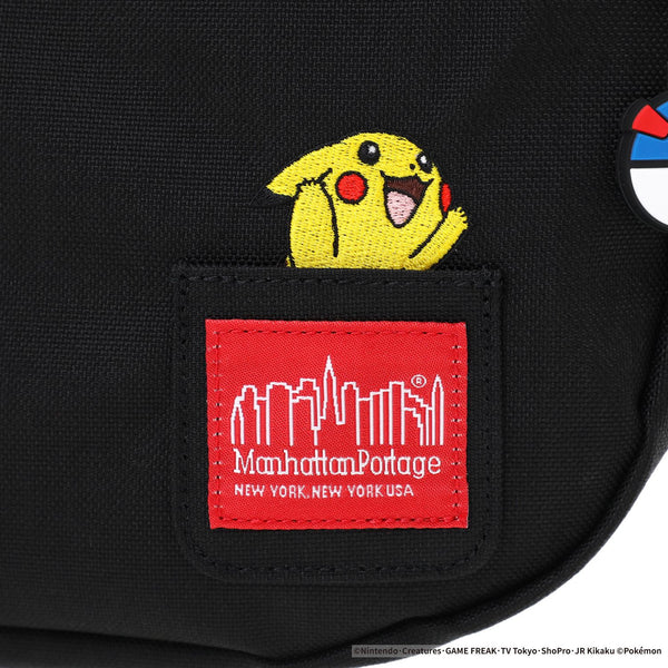Manhattan Portage ( マンハッタンポーテージ ) DUET SHOULDER BAG Pokémon 25 | ポケモン | バッグ | カバン | かばん | ショルダーバッグ | ブラック | シンプル | MP2409PKMN25 | チャーム | 刺繍 | まんはったんぽーてーじ