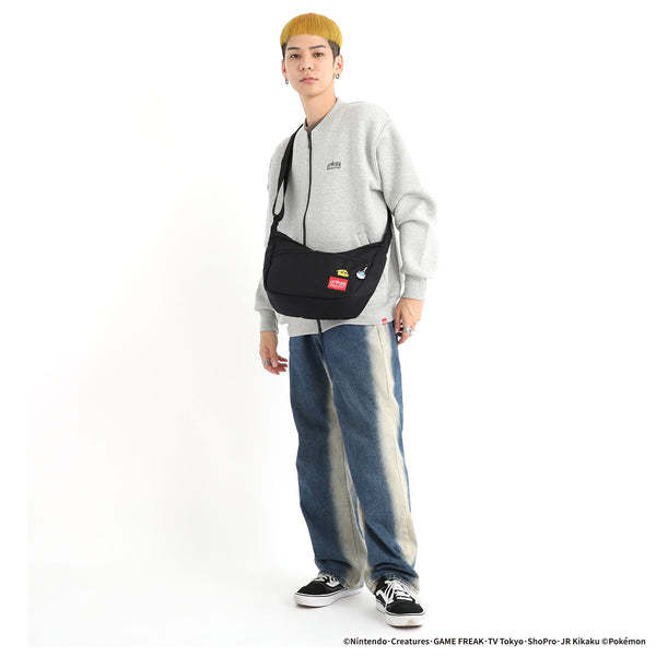 Manhattan Portage ( マンハッタンポーテージ ) DUET SHOULDER BAG Pokémon 25 | ポケモン | バッグ | カバン | かばん | ショルダーバッグ | ブラック | シンプル | MP2409PKMN25 | チャーム | 刺繍 | まんはったんぽーてーじ