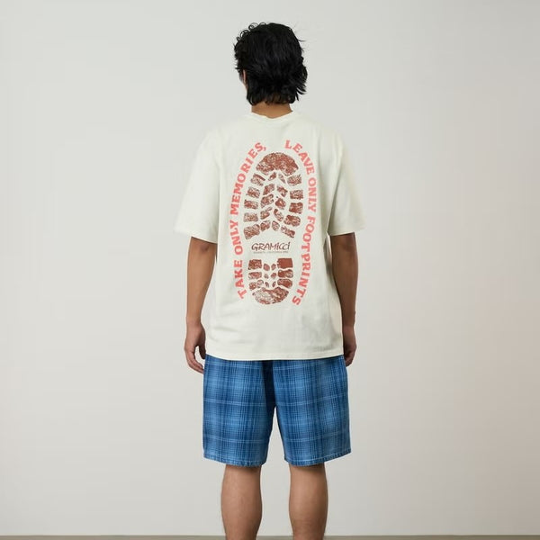 GRAMICCI ( グラミチ ) FOOTPRINTS TEE PIGMENT DYED フットプリントTシャツピグメントダイ | シャツ | Tシャツ | アパレル | 半袖 | 半袖Tシャツ | G6SU-T119 | カジュアル | バックプリント | ぐらみち