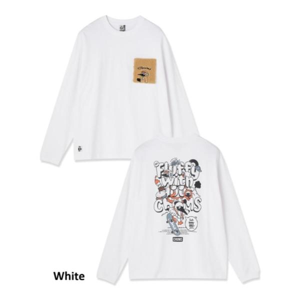 CHUMS ( チャムス ) フラッフィーポケットブラッシュドロングスリーブTシャツ 長袖Tシャツ ロンT 長袖カットソー メンズ レディース ユニセックス トップス ブラッシュド フラッフィー ポケット付き クルーネック カジュアル アウトドア キャンプ 秋冬 CH01-2880