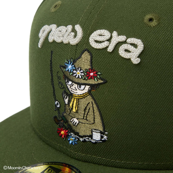 NEW ERA ( ニューエラ ) 59FIFTY Moomin スナフキン チャーム ライフルグリーン キャップ 帽子 ムーミン キャラクター グッズ アクセサリー キーホルダー バッグチャーム コラボ 15154857