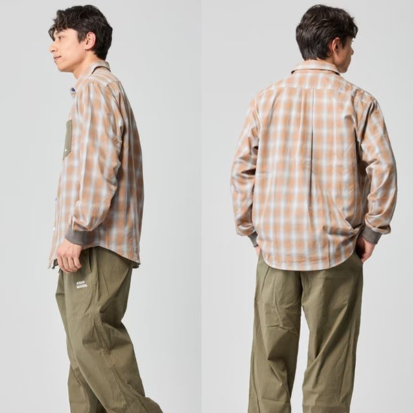 KRIFF MAYER ( クリフメイヤー ) 袖リブハッピーシャツ | MENS | 2536301 | 長袖シャツ | 長袖 | ウェア | メンズ | 春 | ストライプ | チェック | トップス | インナー | アウトドア | お出かけ | 胸ポケット | くりふめいやー | カジュアル