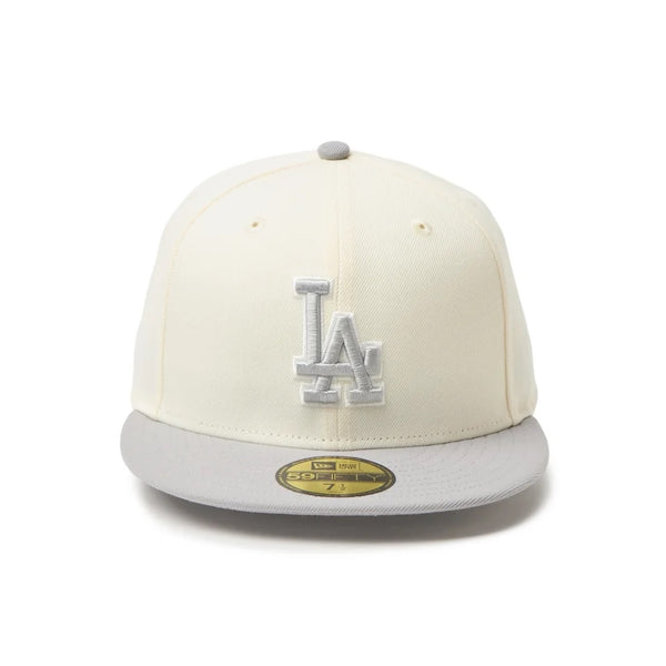 NEW ERA ( ニューエラ ) 59FIFTY MLB 2-Tone ロサンゼルス・ドジャース クロームホワイト/グレー キャップ 帽子 MLB メジャーリーグ ベースボール ドジャース LA Dodgers メンズ レディース ユニセックス フィッテッドキャップ 2トーン カジュアル ストリート 15137384