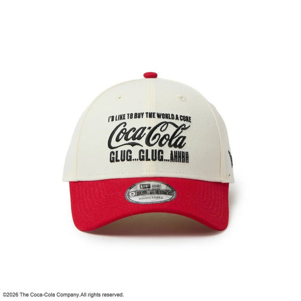 NEW ERA ( ニューエラ ) 9FORTY Coca-Cola コカコーラ クロームホワイト スカーレット キャップ 帽子 メンズ レディース 男女兼用 ベースボールキャップ コカ・コーラ ロゴ カジュアル ストリート 15154814