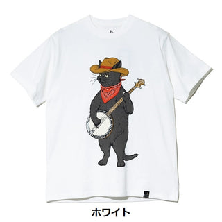 go slow caravan ( ゴースローキャラバン ) USA/C バンジョー猫 TEE | MENS | WOMENS | Tシャツ | 半袖 | ネコ | 半袖Tシャツ | 綿100％ | 可愛い | オシャレ | お出かけ | レジャー | ごーすろーきゃらばん | 361910 | カジュアル