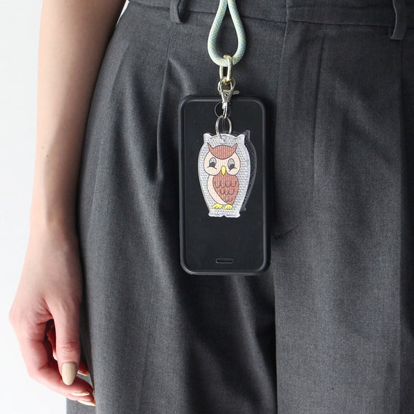 DETAIL ( ディテール ) Owl Reflector | Midori Komatsu オウル リフレクター | イラストレーターコラボ | 2倍光る | 反射板 | 自転車 | 夜道 | 安全対策 | 通学 | フクロウ | キーホルダー | でぃてーる