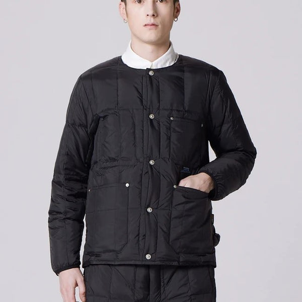 TAION ( タイオン ) ワーク クルーネック ダウンジャケット | アウター | ジャケット | 軽い | コンパクト | 軽量 | アウトドア | キャンプ | レジャー | シンプル | 保温 | 防寒 | 冬 | 定番 | 定番ダウン | TAION-104BWK | たいおん