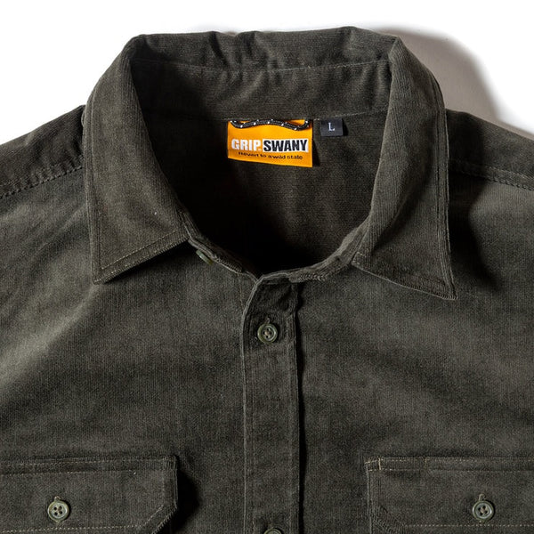 GRIP SWANY ( グリップスワニー ) 【 GSMSH-072 】 CORDUROY STRETCH FIELD SHIRTS | 長袖 | シャツ | シンプル | オシャレ | フィールドシャツ | ポケット | パッチポケット | アウトドア | レジャー | キャンプ | コーデュロイ | ストレッチ | ぐりっぷすわにー