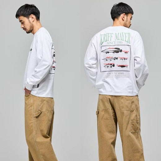 KRIFF MAYER ( クリフメイヤー ) クリフメイヤー 外遊びプリントロンT 古代魚 ロンT 長袖Tシャツ 長袖Tシャツ メンズ メンズロンT プリントTシャツ カジュアルTシャツ アメカジ アメカジTシャツ アウトドアウェア アウトドアTシャツ 外遊び