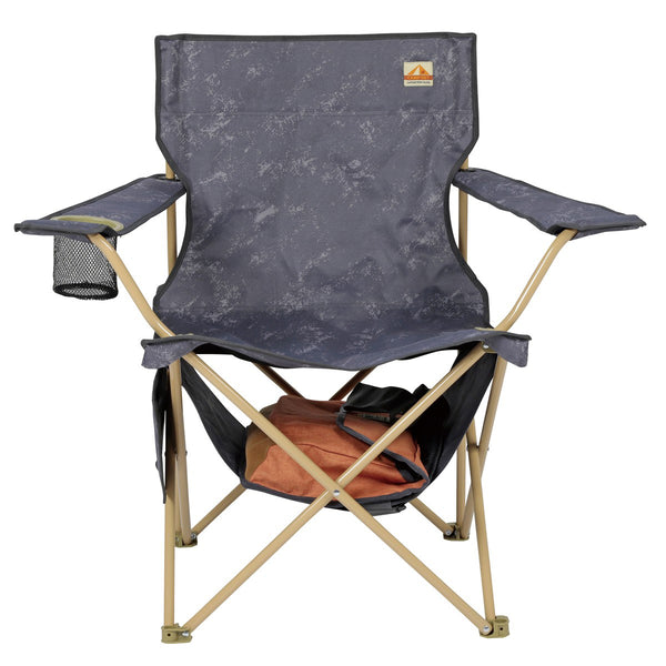 CAPTAIN STAG ( キャプテンスタッグ ) キャンプアウト 棚モック付ラウンジチェア | エイジンググレー×タン | チェア | シングルチェア | 収束 | アウトドア | キャンプ | レジャー | 背面ポケット | サイドポケット | ドリンクホルダー | UC-1859 | きゃぷてんすたっぐ