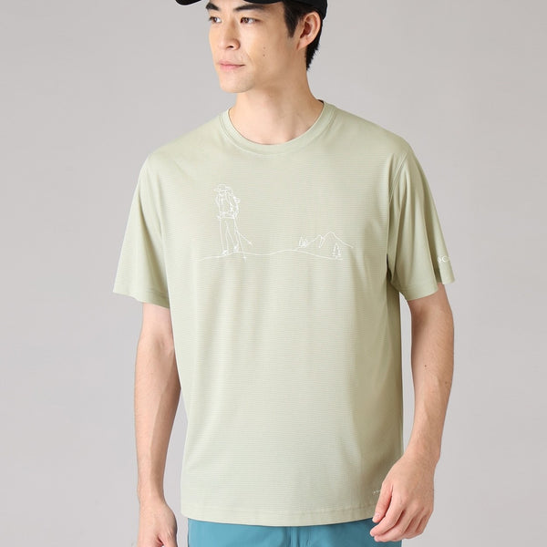 Columbia ( コロンビア ) トレイルラッシュグラフィックショートスリーブTシャツ 半袖Tシャツ メンズ 冷感 速乾 吸湿速乾 オムニフリーズゼロアイス オムニウィック 抗菌防臭 アウトドア ハイキング 登山 トレッキング キャンプ スポーツ 夏 レジャー PG1653