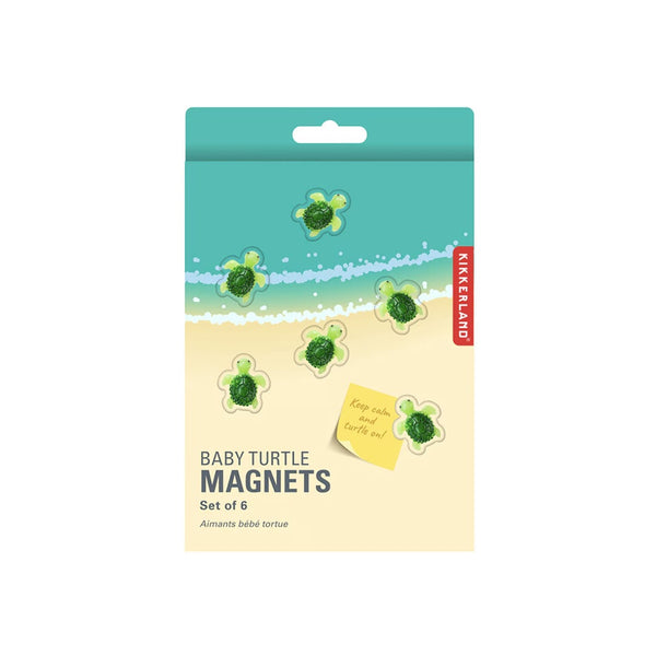 KIKKERLAND ( キッカーランド ) Baby Turtle Magnets ベイビータートルマグネット KMG97 ウミガメ マグネット 磁石 6個セット 冷蔵庫 ホワイトボード オフィス インテリア雑貨 おしゃれ ギフト プレゼント