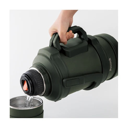 Peacock ( ピーコック ) コンテナボトル 5.0L ( DXA-500 ) 水筒 | 大きめ | 通勤 | 通学 | スポーツ | 部活 | 持ち運び | キャンプ | 内コップ付 | 注ぎやすい | ハンドル付き | 保温 | 保冷 | アウトドア | キャンプ