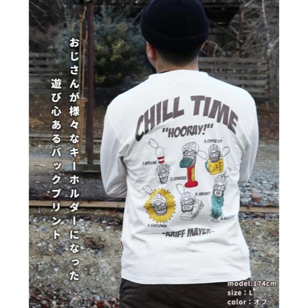 KRIFF MAYER ( クリフメイヤー ) チルタイムロンT ( キーホルダー ) MENS | メンズ | 2517808 | トップス | 長袖 | ウェア | 長袖シャツ | Tシャツ | ユニセックス | バックプリント | くりふめいやー | お出かけ | アウトドア | キャンプ | レジャー