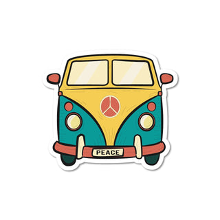 STICKER PACK ( ステッカーパック ) ヒッピーVWバス | バス | ばす | ステッカー | 車 | 貼る | ハードボックス | キャンプ | アウトドア | レジャー | 紫外線に強い | 水に強い | SPS01838 | すてっかーぱっく