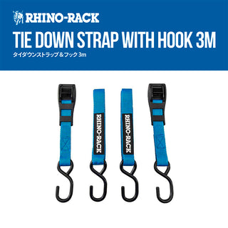 RhinoRack（ ライノラック ）TIE DOWN STRAP WITH HOOK 3M (PR) / ライノラック タイダウンストラップ＆フック 3m RTDH3