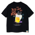 go slow caravan ( ゴースローキャラバン ) RAY綿 猫と麦酒TEE ～ 麦酒風呂2 ～ MENS | メンズ | WOMENS | レディース | シャツ | 半袖 | ウェア | トップス | ドライタッチ | プリントT | Tシャツ | 342611 | カジュアル