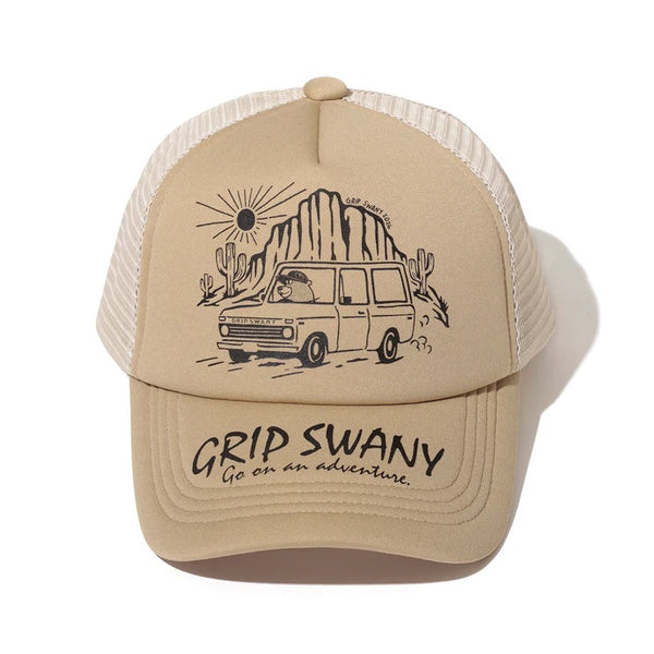 GRIP SWANY ( グリップスワニー ) 【 GSUA-162 】 BEAR TRUCKER CAP | 帽子 | キャップ | 日よけ | 紫外線対策 | UVカット | アウトドア | レジャー | キャンプ | メッシュ | トラッカーキャップ | サイズ調整 | ぐりっぷすわにー