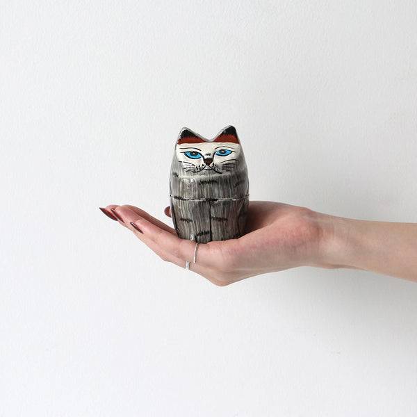 DETAIL ( ディテール ) Papier Mache Standing Cat パピエ マシェ スタンディング キャット | ハンドメイド | 猫モチーフ | 小物入れ | 3722C | インテリア | 可愛い | 猫 | ハンドメイド | でぃてーる