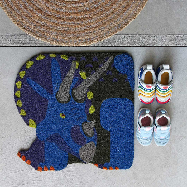 DETAIL ( ディテール ) Coir Mat コイヤーマット | ステゴサウルス | トリケラトプス | 恐竜 | マット | 玄関マット | 子供 | 50cm×50cm | PVC | 滑りにくい | でぃてーる | H0087