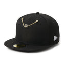 NEW ERA ( ニューエラ ) キャップアクセサリー チェーン 59FIFTY バイザーステッカー ゴールド ブラック キャップチェーン 帽子アクセサリー 59FIFTY専用 メタルチェーン バイザーステッカー キャップカスタム メンズ レディース