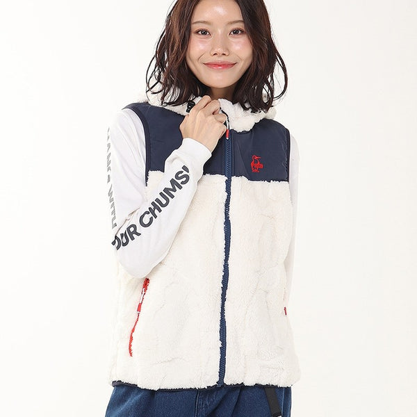 CHUMS ( チャムス ) ブービーエルモフーデッドベスト | アウター | フリース | ベスト | 冬 | 防寒 | あったか | ロゴ | 刺繍 | ワンポイント | フリース | ふわふわ | CH04-1480 | ちゃむす