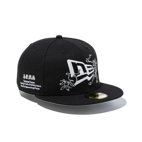 NEW ERA ( ニューエラ ) 59FIFTY 鳥獣戯画 フラッグロゴ ブラック | 帽子 | キャップ | 日よけ | ポリエステル | コットン | アウトドア | キャンプ | レジャー | 14940844 | にゅーえら