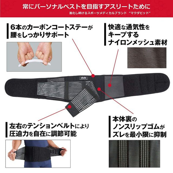 【 SALE 】 McDavid ( マクダビッド ) スリム バックサポート M497 | 通気性 | 快適 | 小柄 | 女性 | サポーター | 腰 | 腰痛 | スポーツ | アウトドア